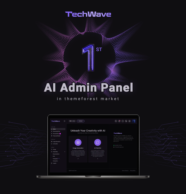 TechWave - AI Vue 3 Dashboard for Image Generation & Chat Bot - 2
